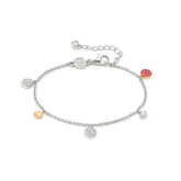 Nomination LUCENTISSIMA Armband aus 925er Silber, mit Charm-Anhängern und Cubic Zirkonia-Pavés verziert (012_Kreis Rosegold)